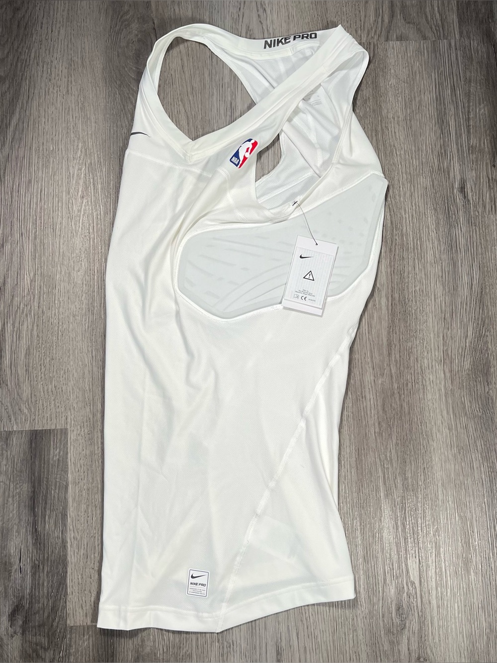 Nike Pro Hyperstrong NBA White Compression Padded Tank 881965-100 Size M Tall